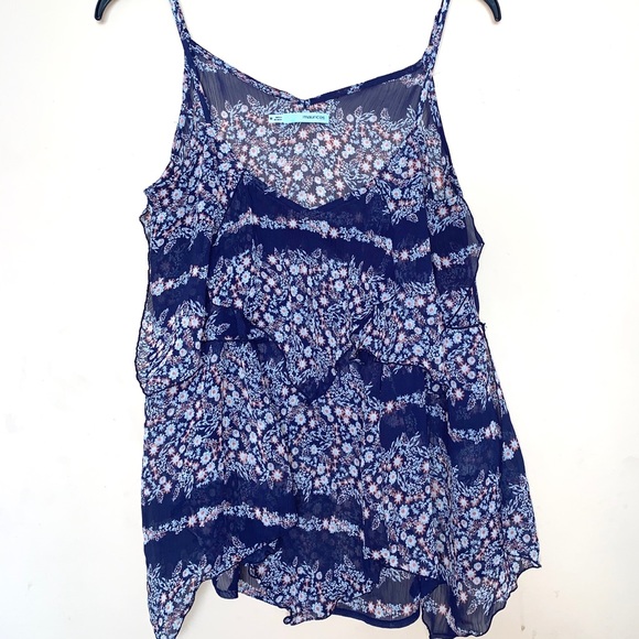 Maurices sheer flowy tiered floral tank top - Picture 1 of 7